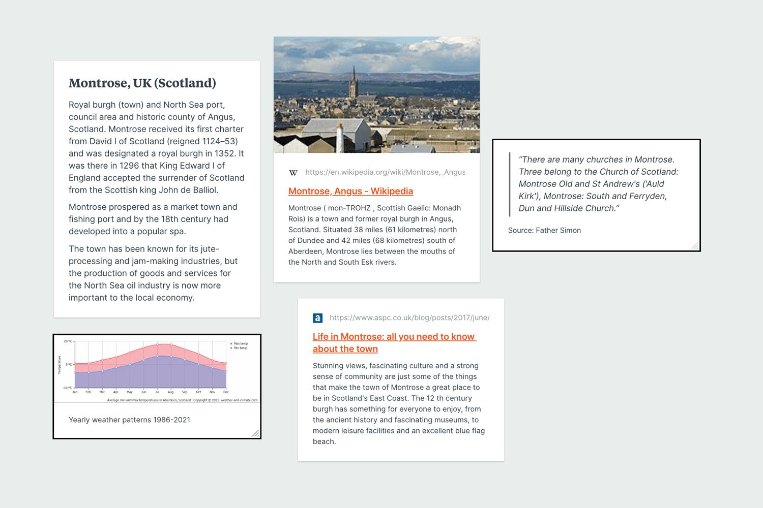 Collect data and quotes for novel research