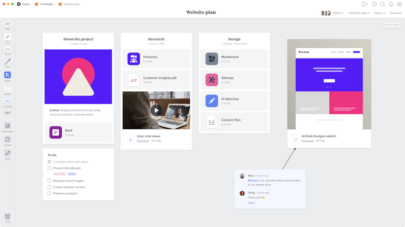 Visual Workspace For UX/UI Designers - Milanote