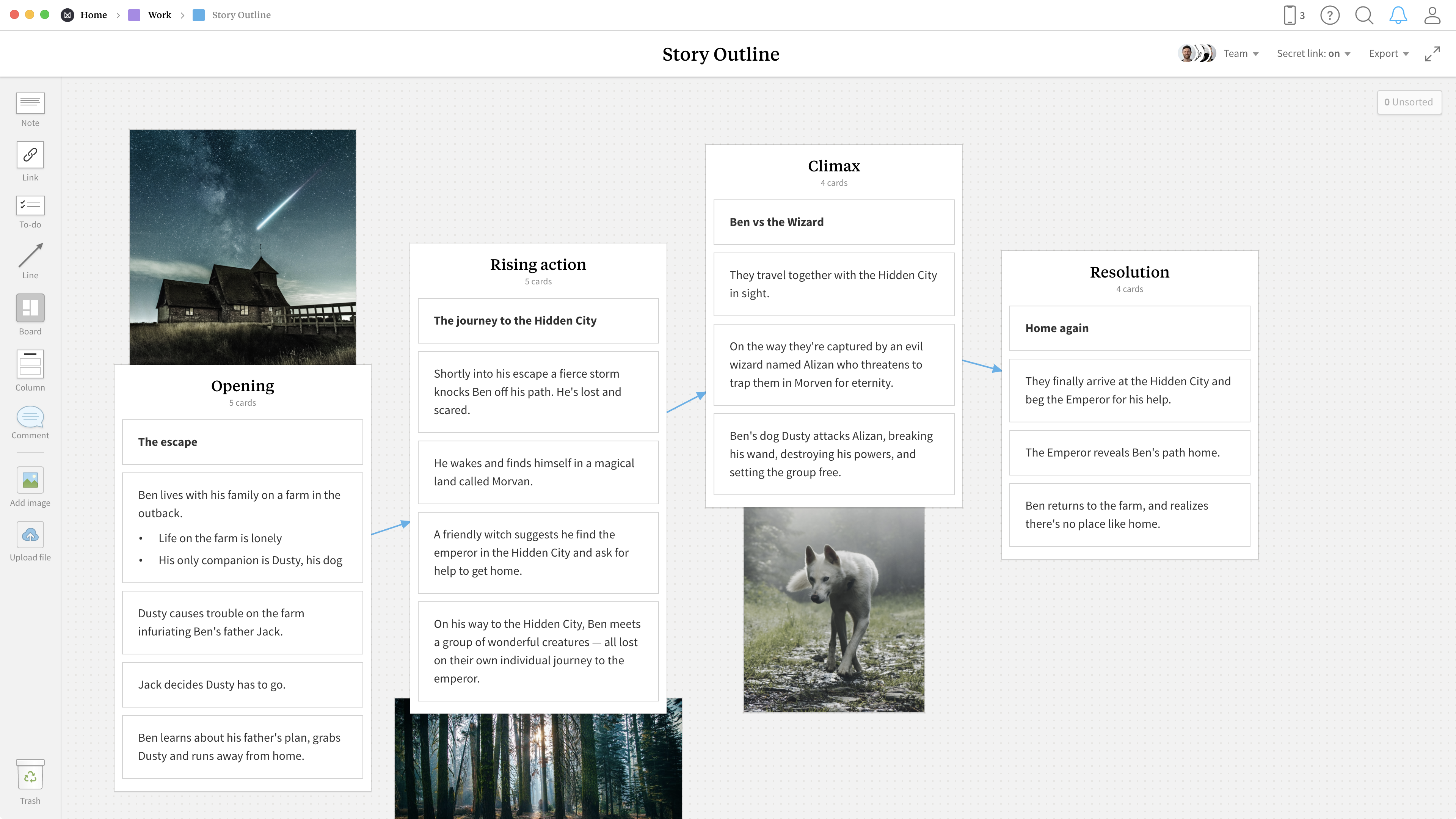 Story Outline - Template & Example - Milanote