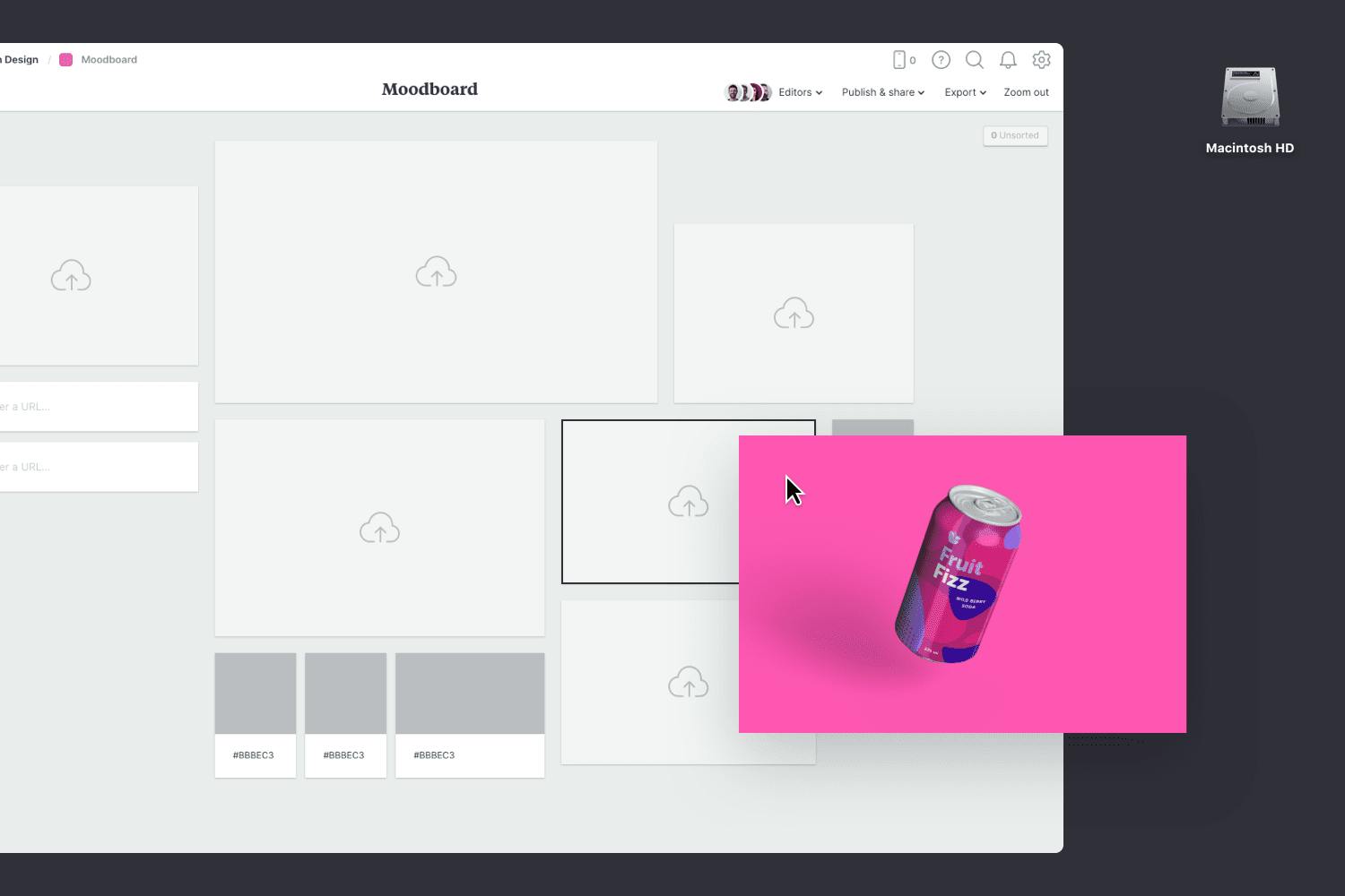 Motion design moodboard template step02