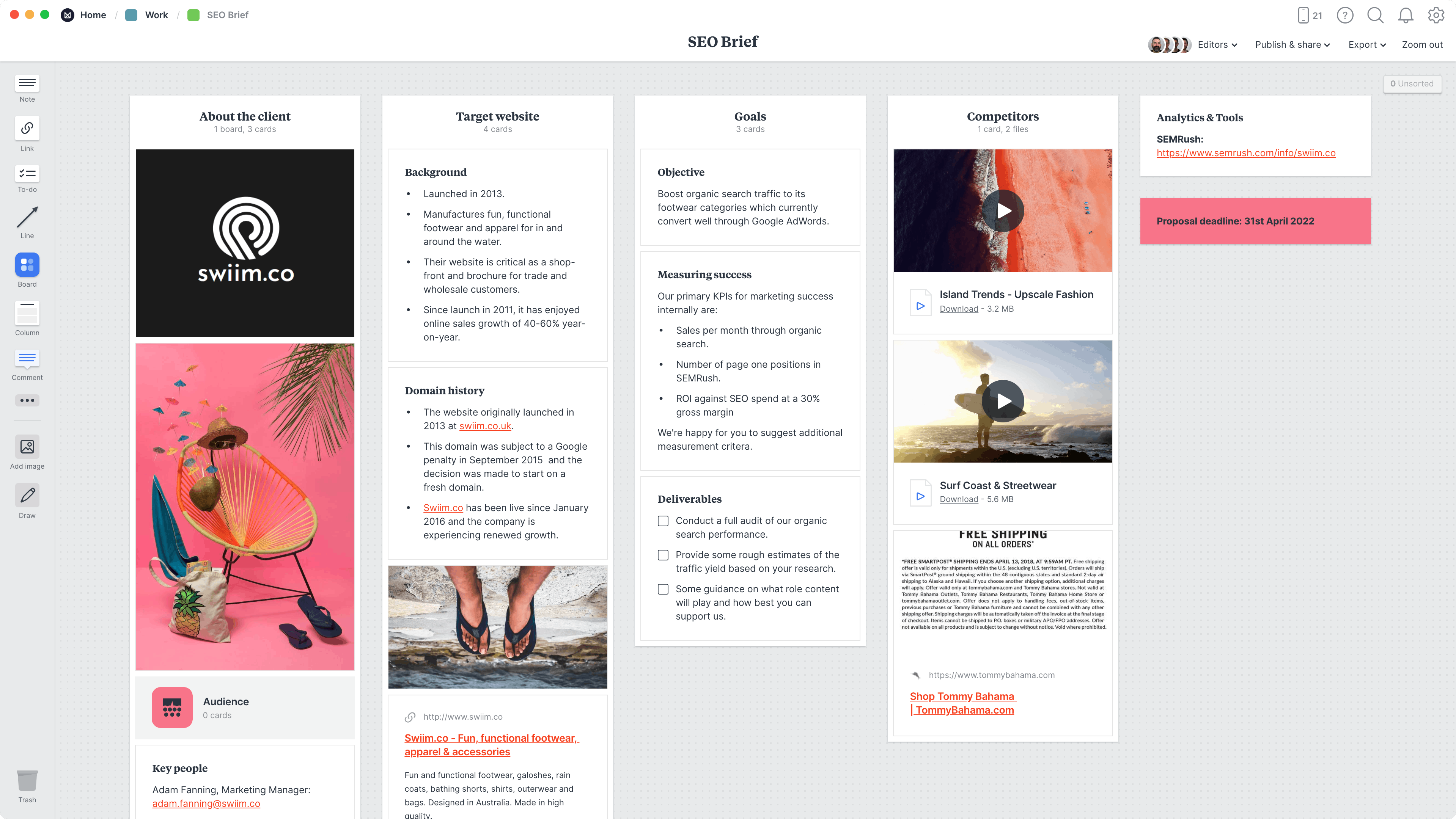 SEO Brief Template & Example Project Milanote SEO Brief Template & Example Project Milanote
