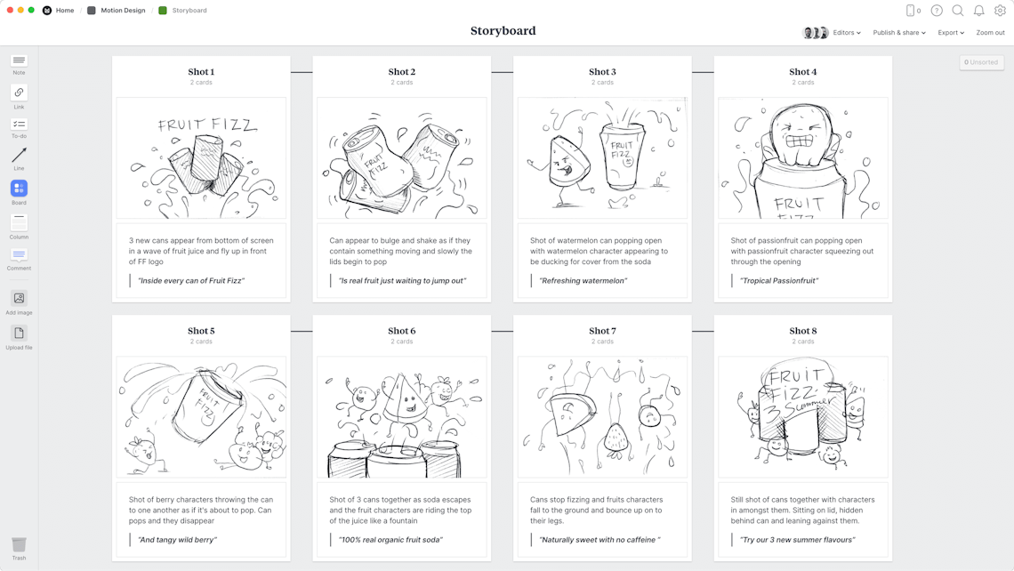 Motion Design Storyboard Template & Example Milanote
