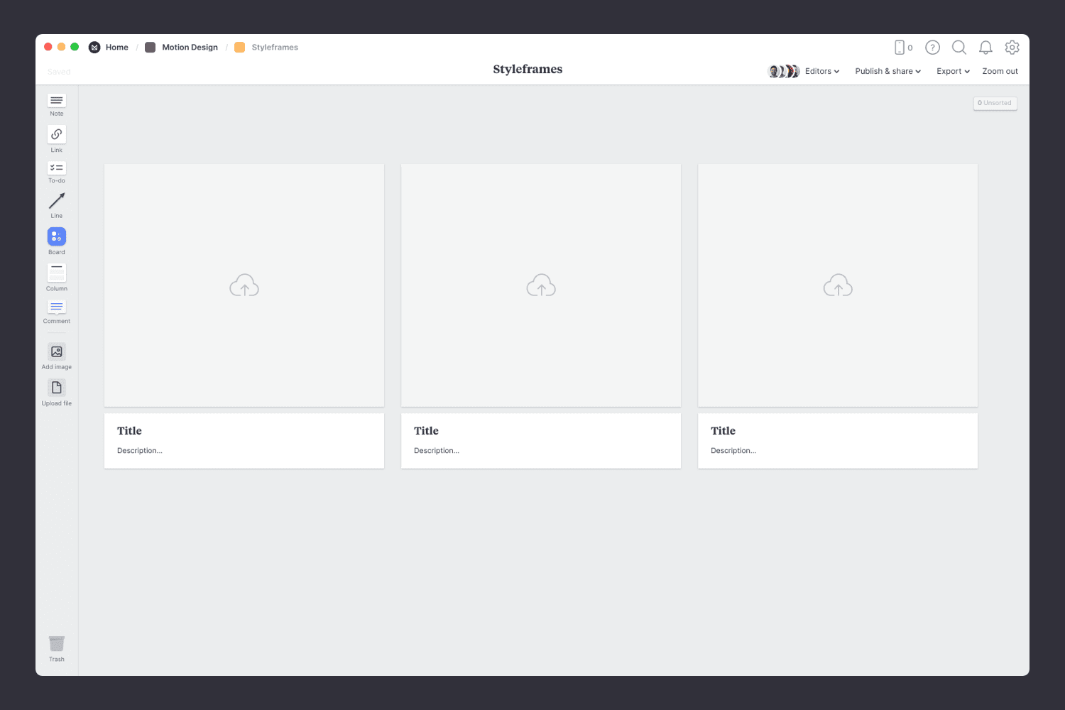 Motion Design Style Frames Template Example Milanote