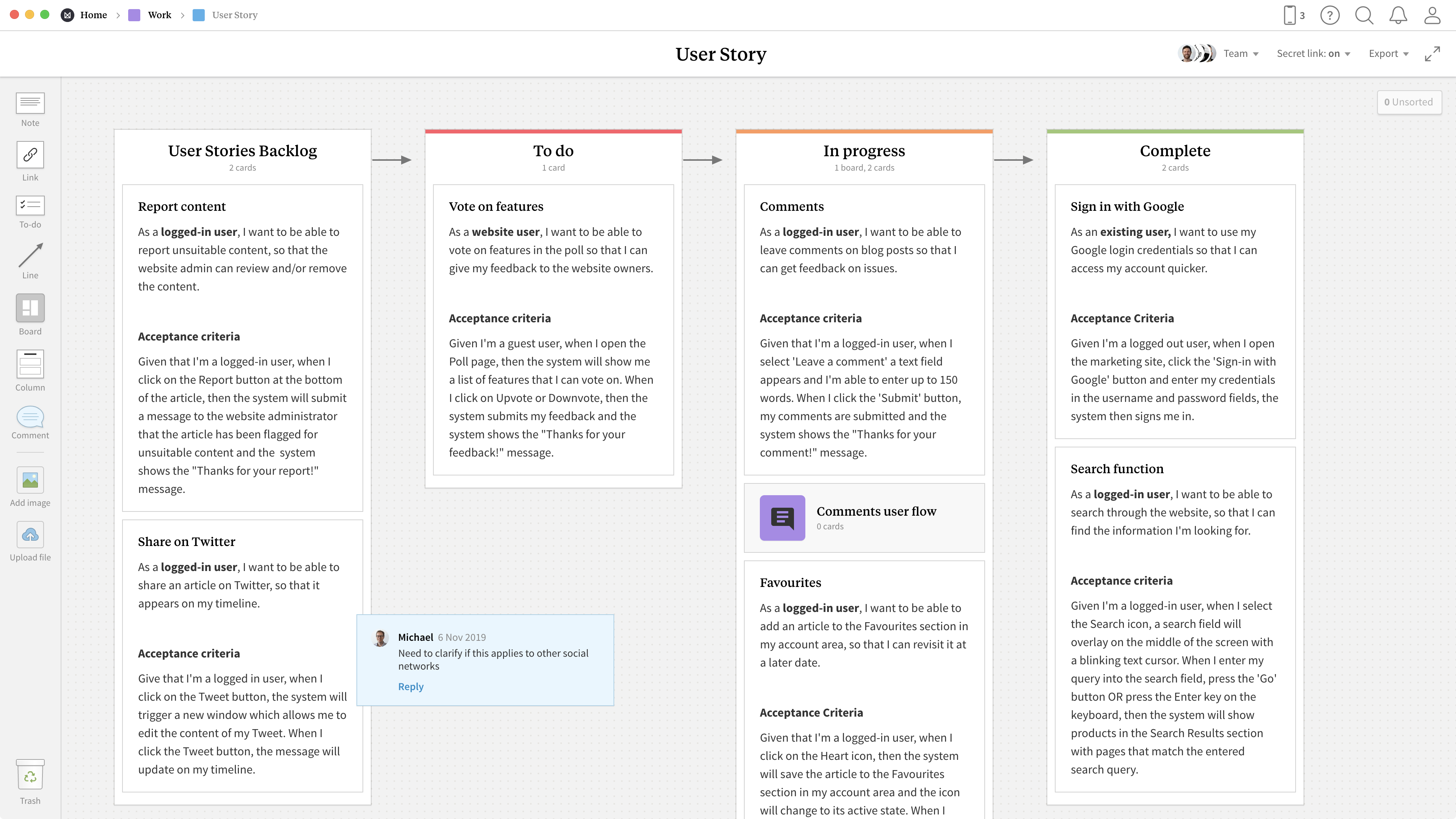 User Story Word Template