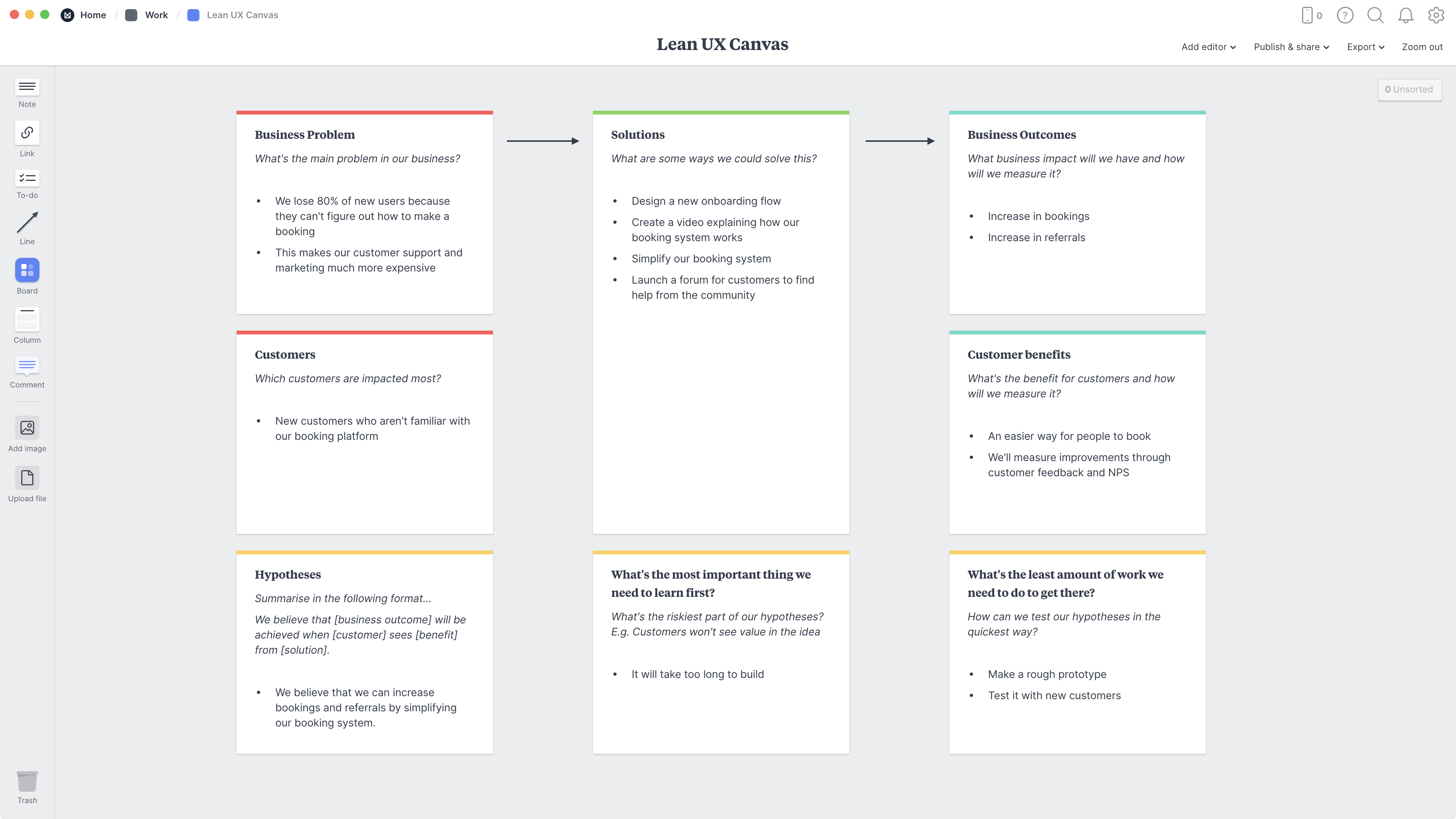 hypothesis statement lean ux