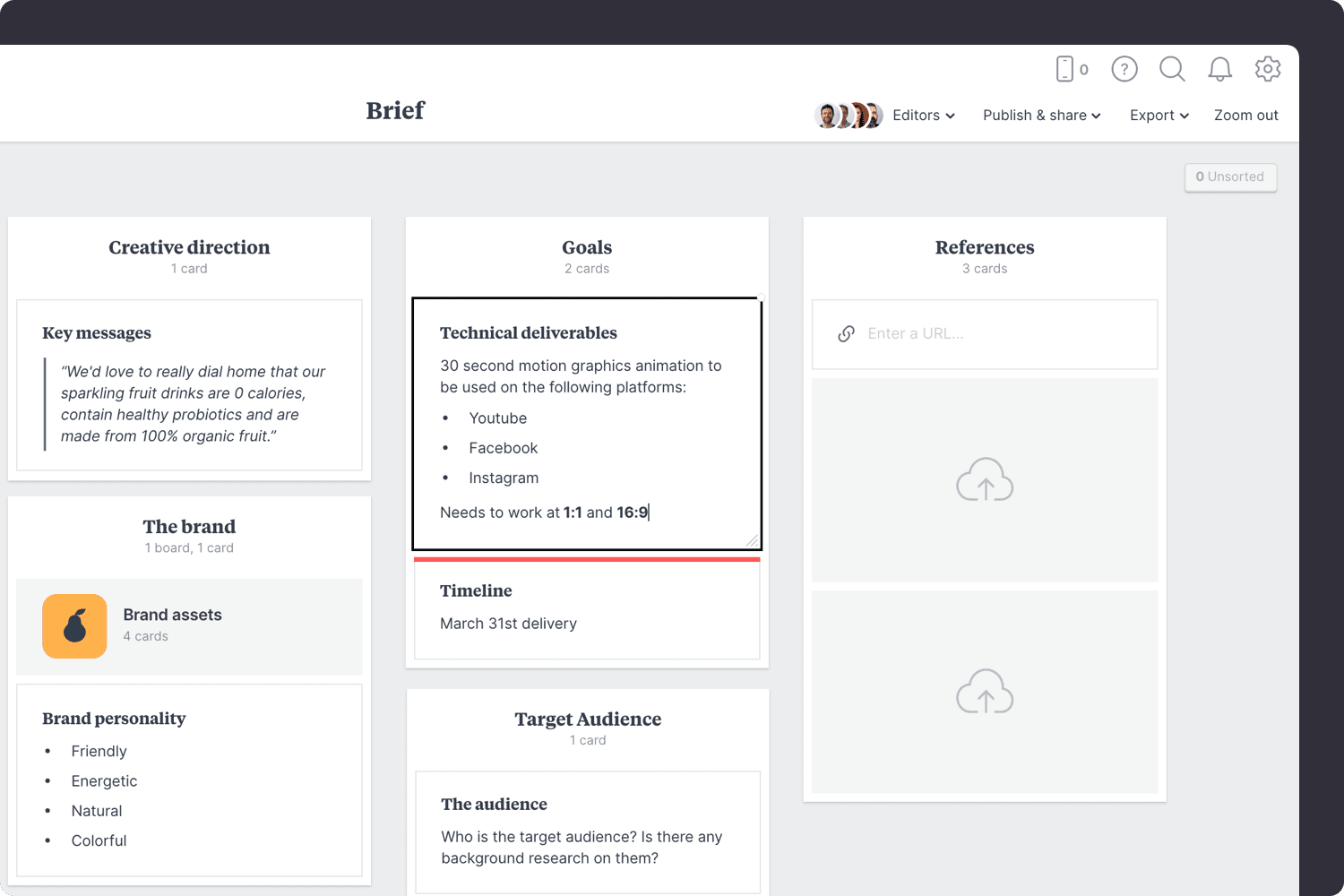 Motion Design Brief Template & Example Milanote