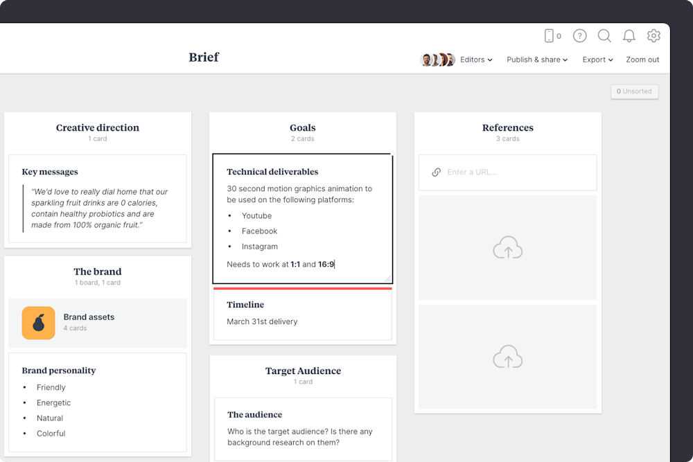 Motion Design Brief Template & Example Milanote
