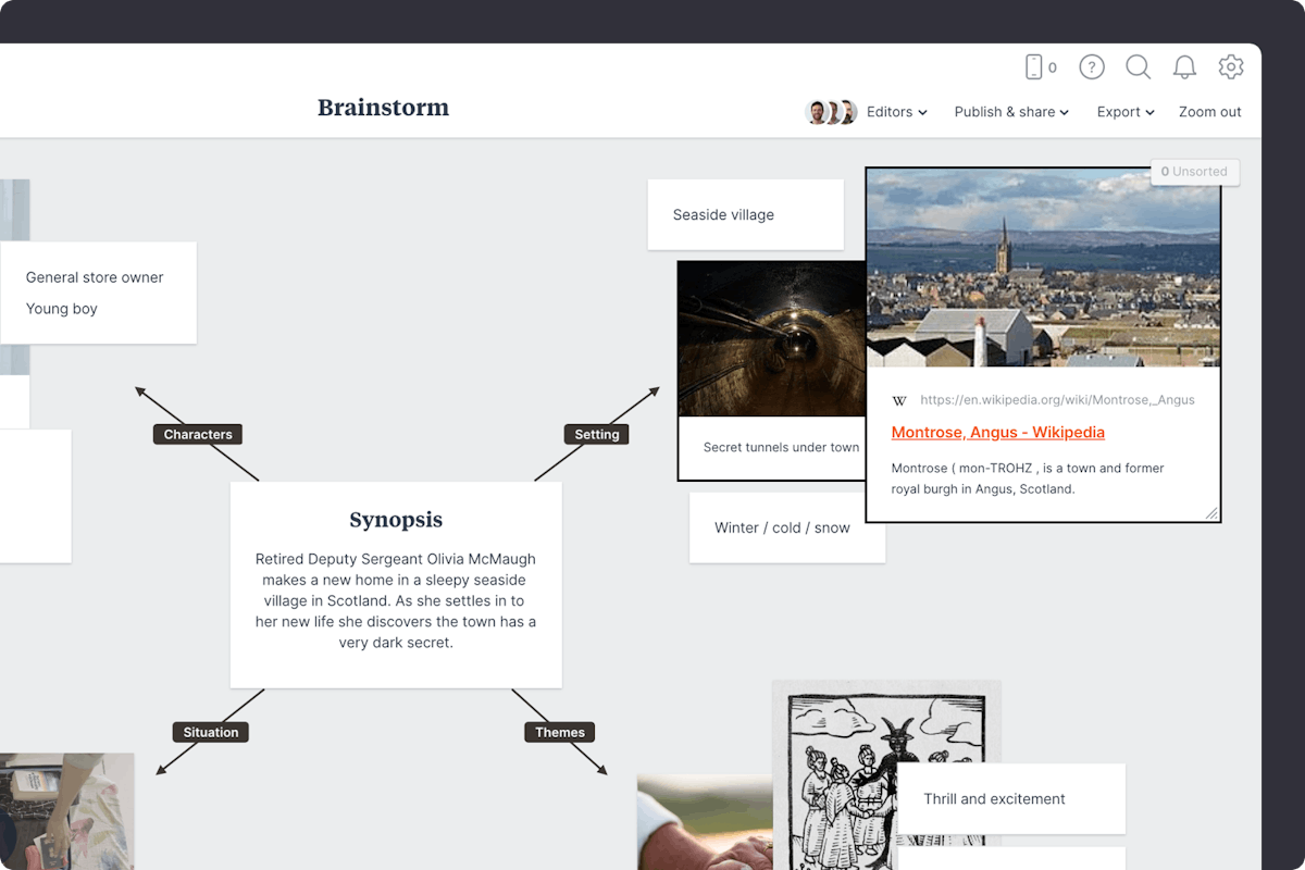 Story Brainstorming - Template & Example - Milanote