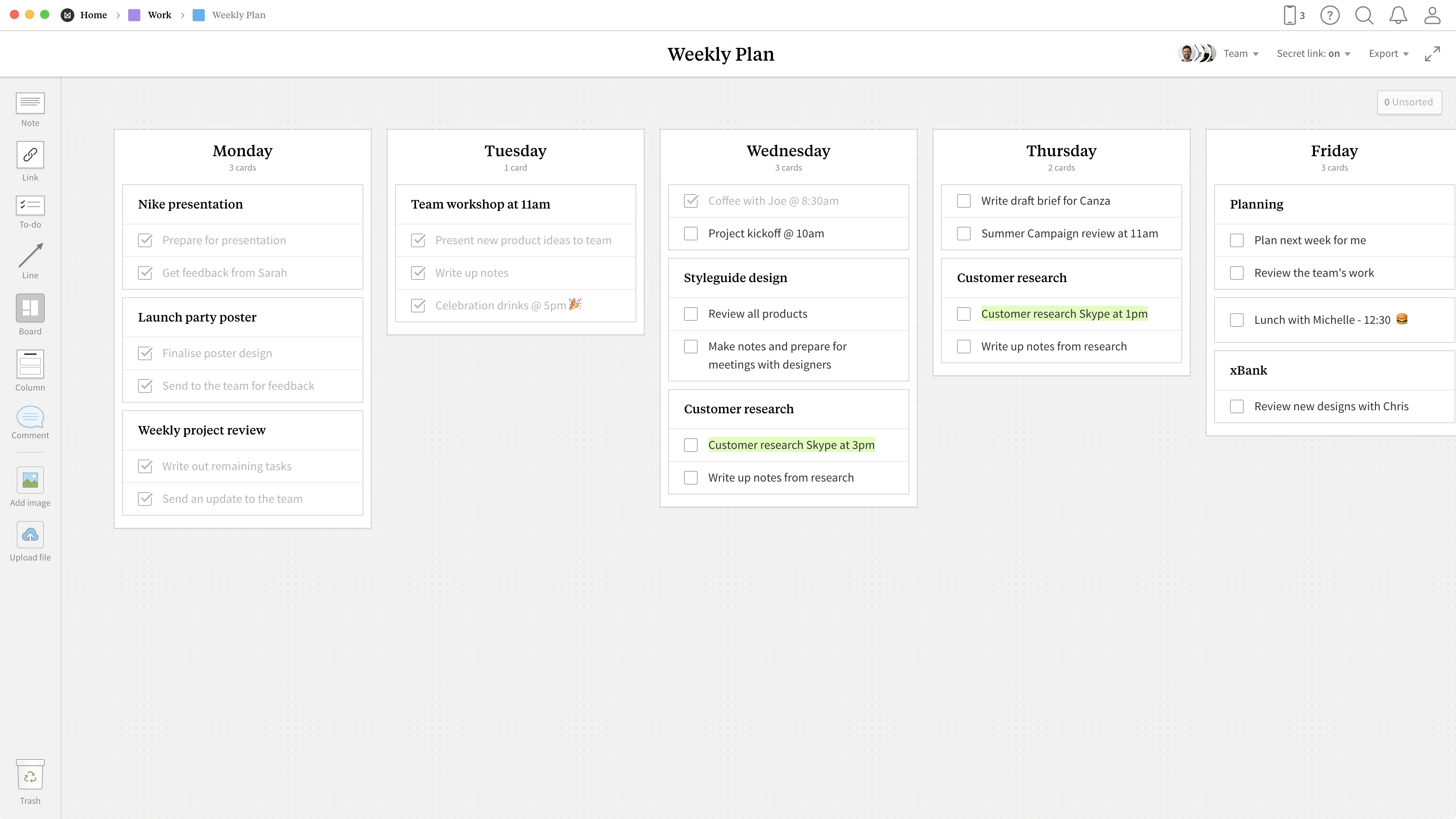 Weekly Plan Template