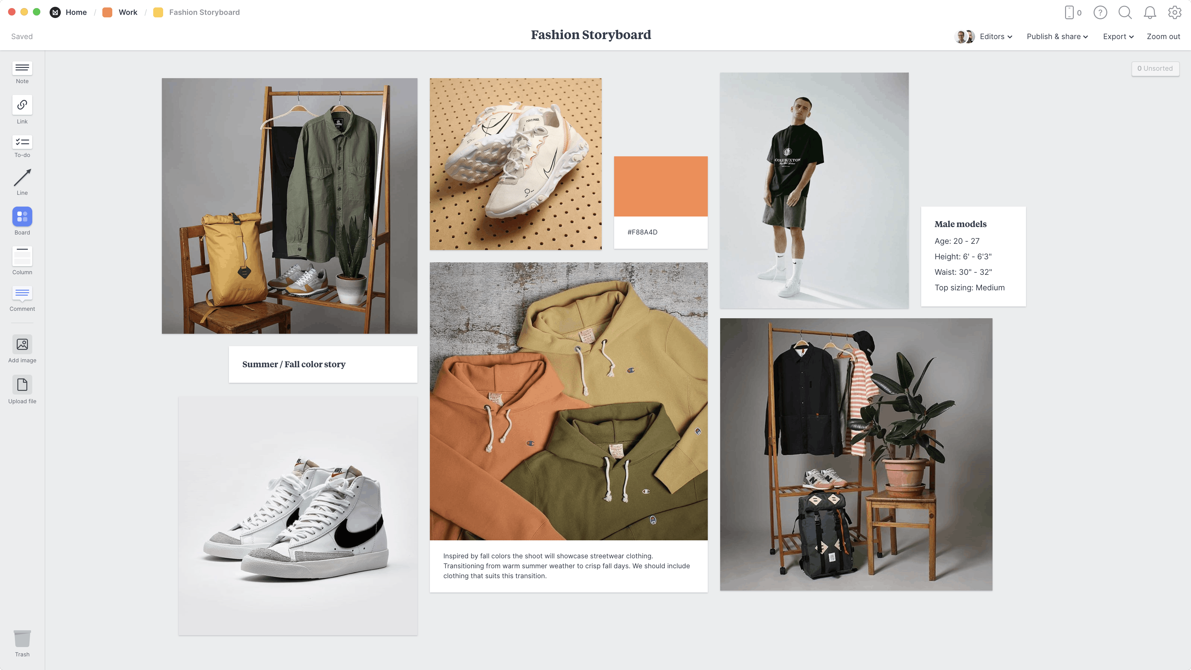 Fashion Storyboard Template & Example - Milanote