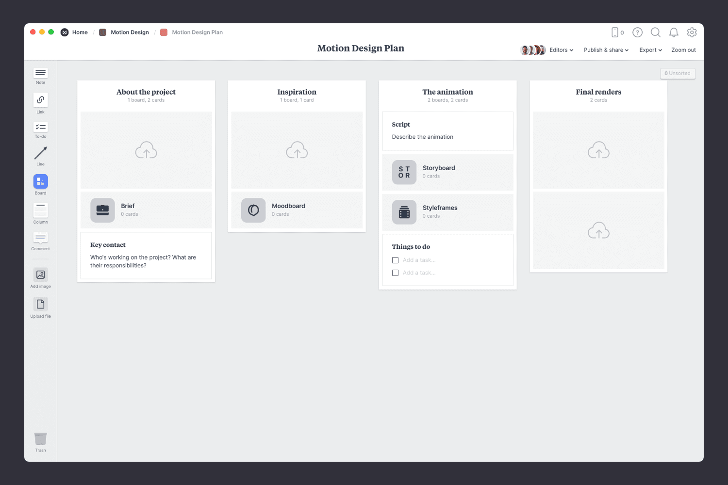 Motion Design Project Plan Template & Example Milanote