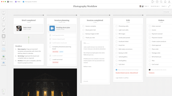 Photography Workflow - Template & Example - Milanote