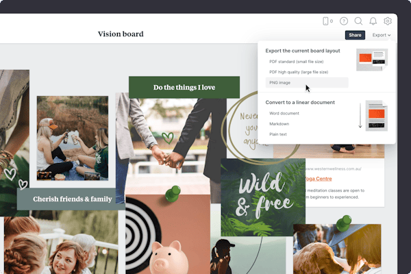 Vision Board Template & Example - Milanote