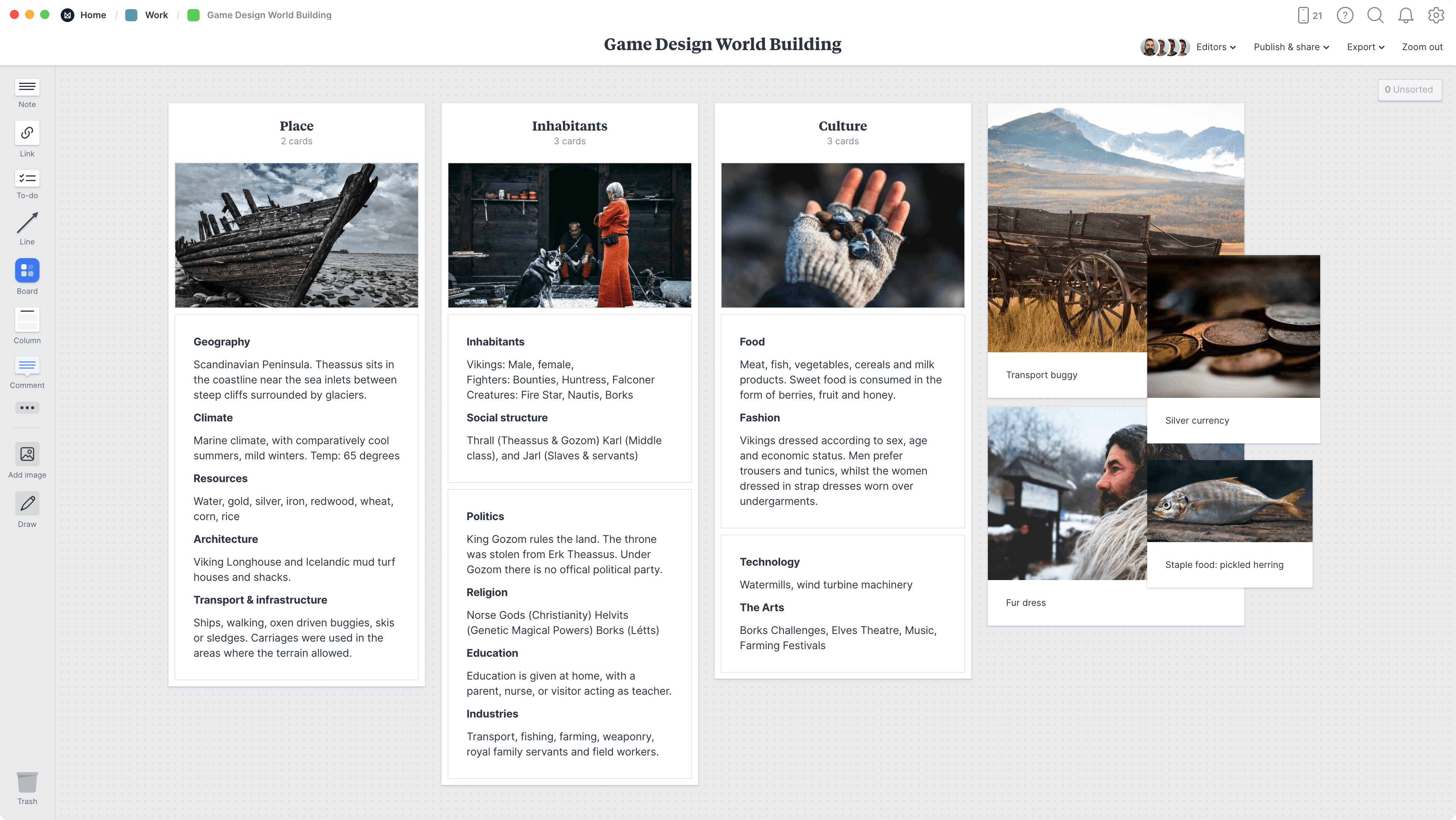 Game Design Moodboard Template & Example - Milanote, board game design  online 