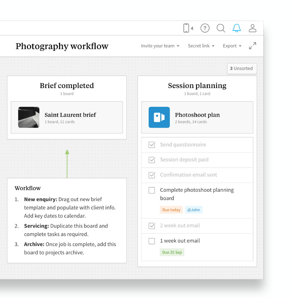 Photo Shoot App Planning Tool For Photographers Milanote