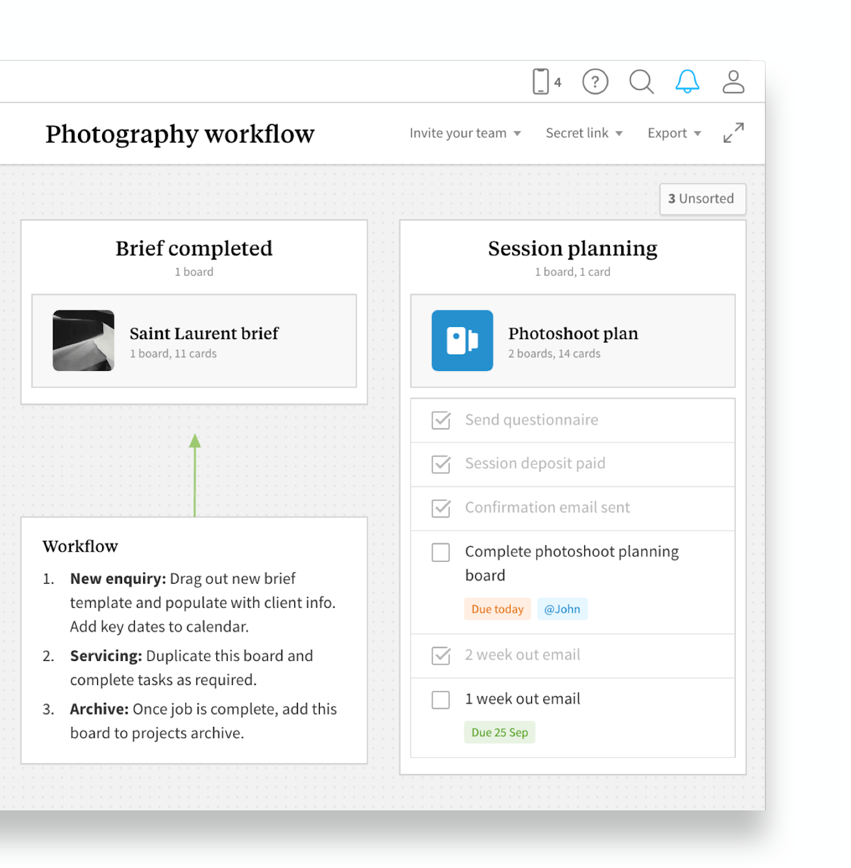 Photo Shoot App Planning Tool For Photographers Milanote