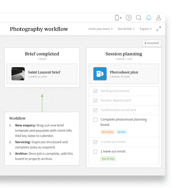 Photo Shoot App Planning Tool For Photographers Milanote