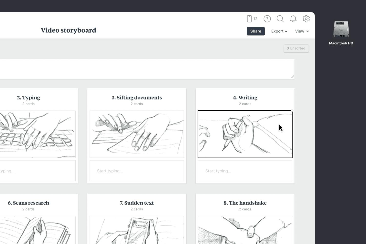 Milanote video storyboard template step03