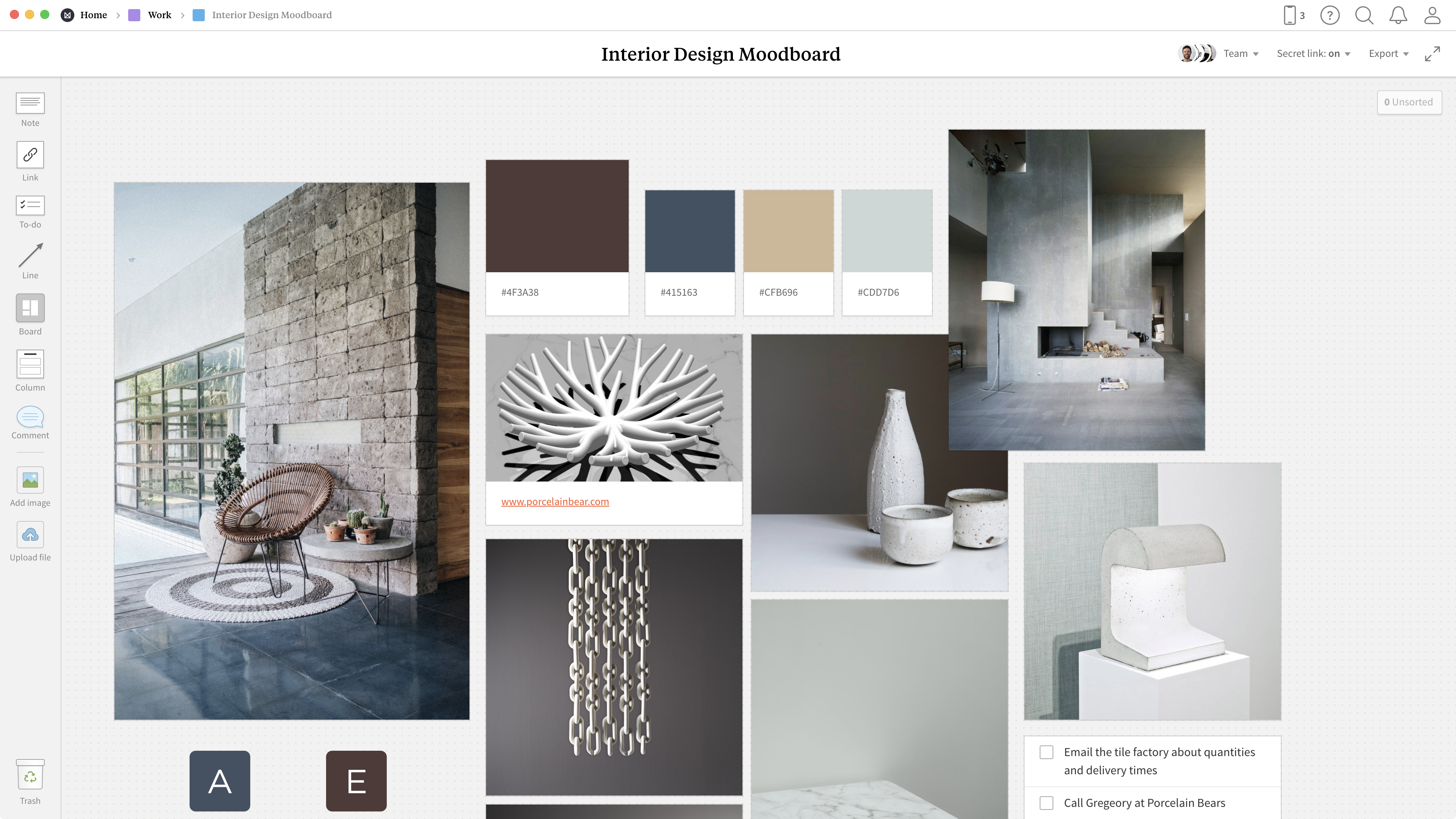 contemporary mood board template