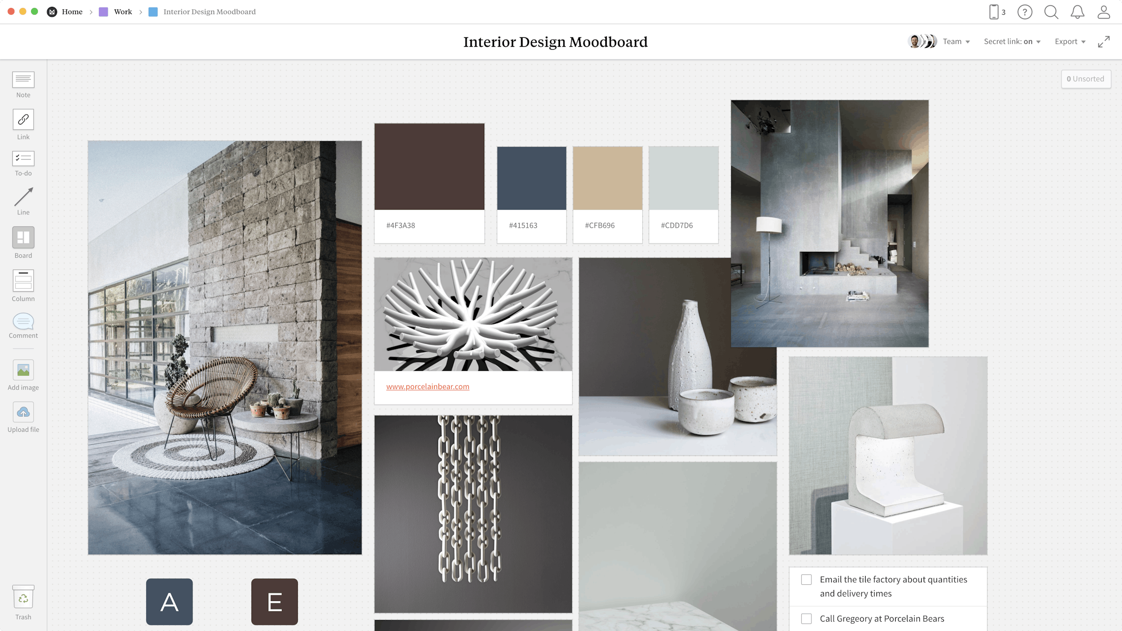 Interior Design Moodboard Template & Example Milanote