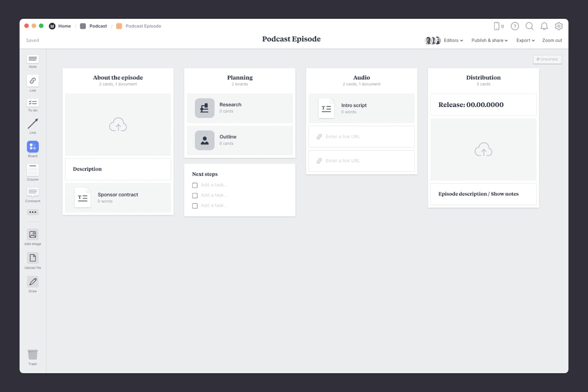 Podcast Episode Plan Free Template Example Milanote Podcast Episode Plan Free Template Example Milanote