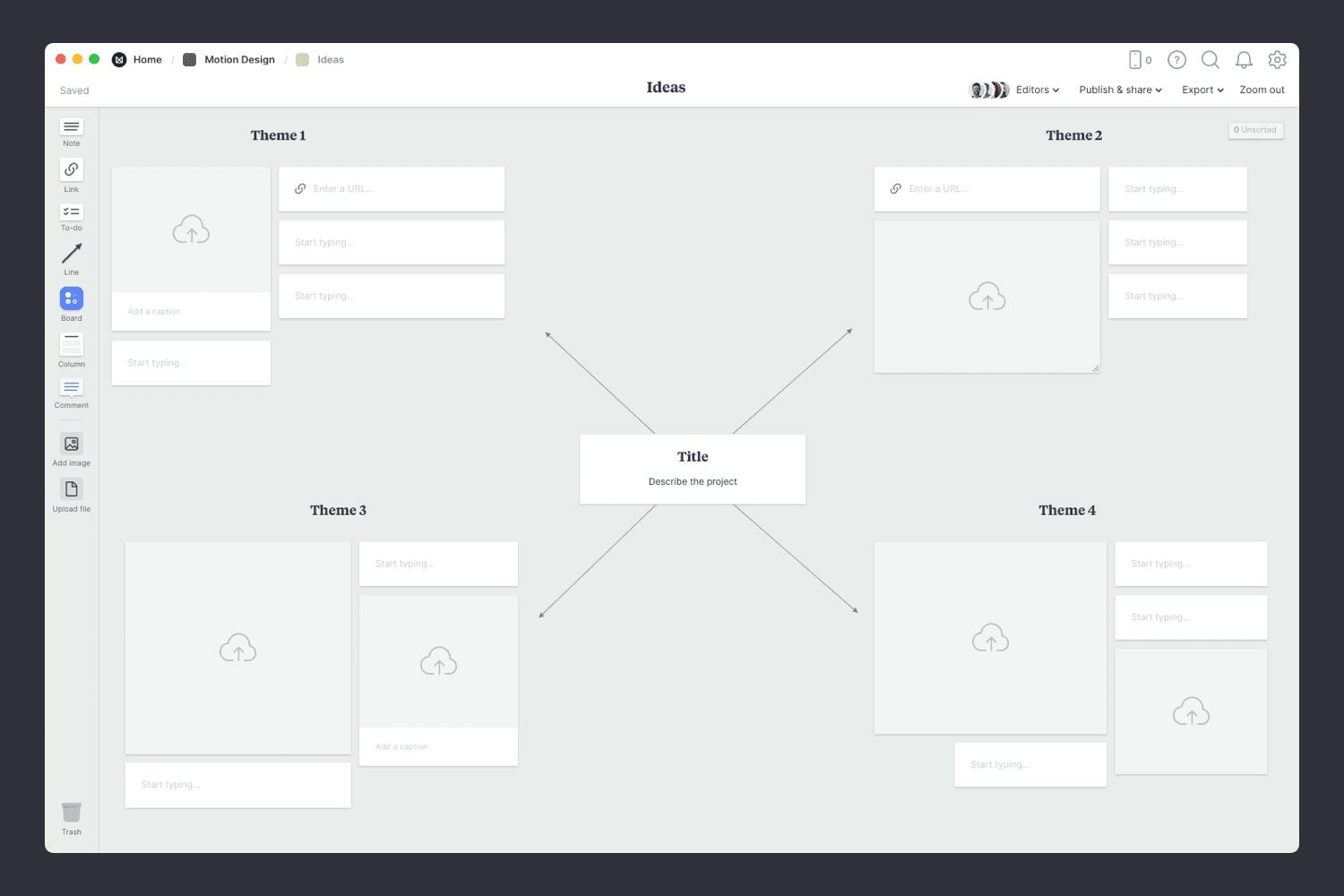 Motion design brainstorming template step01