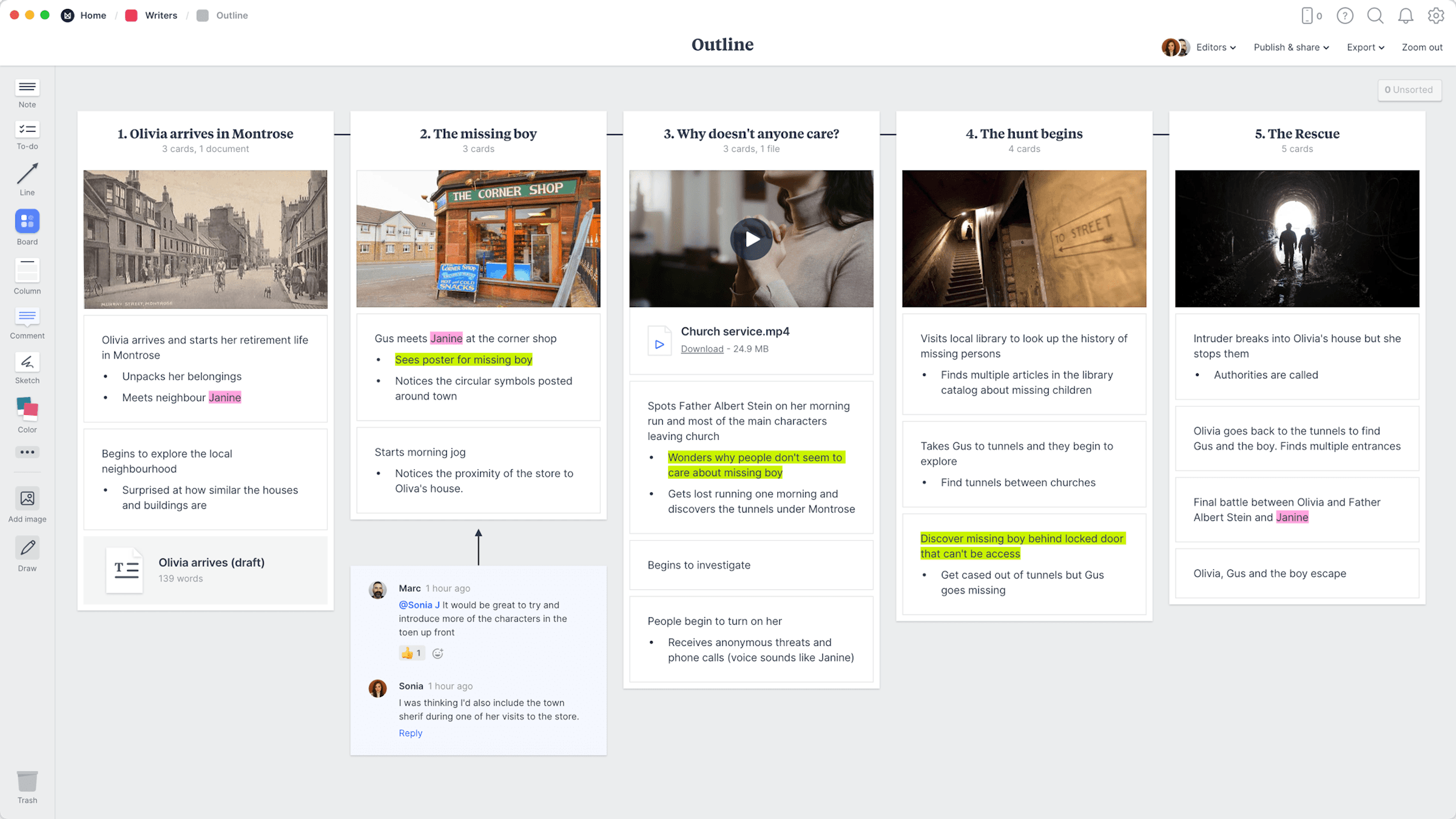 Story Outline Template Example Milanote