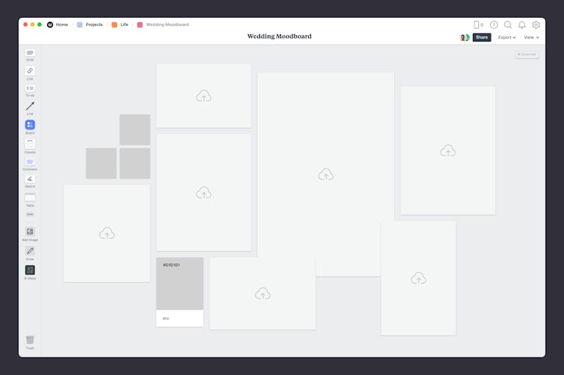 Wedding Moodboard Template & Example - Milanote