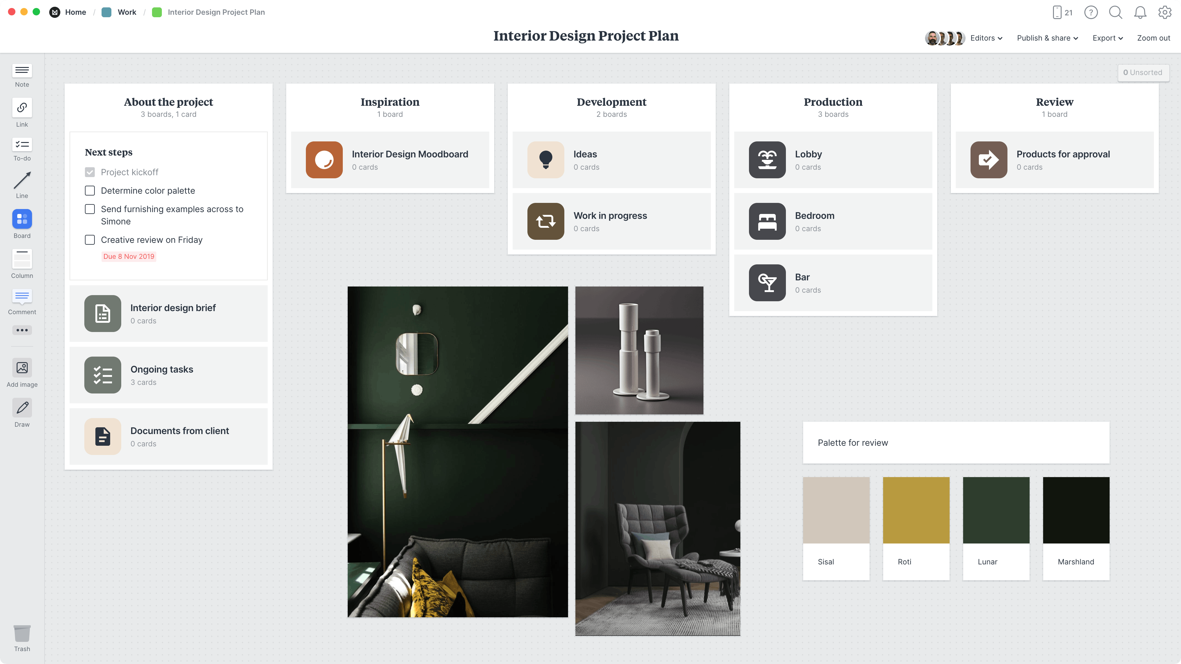 Interior design project plan example