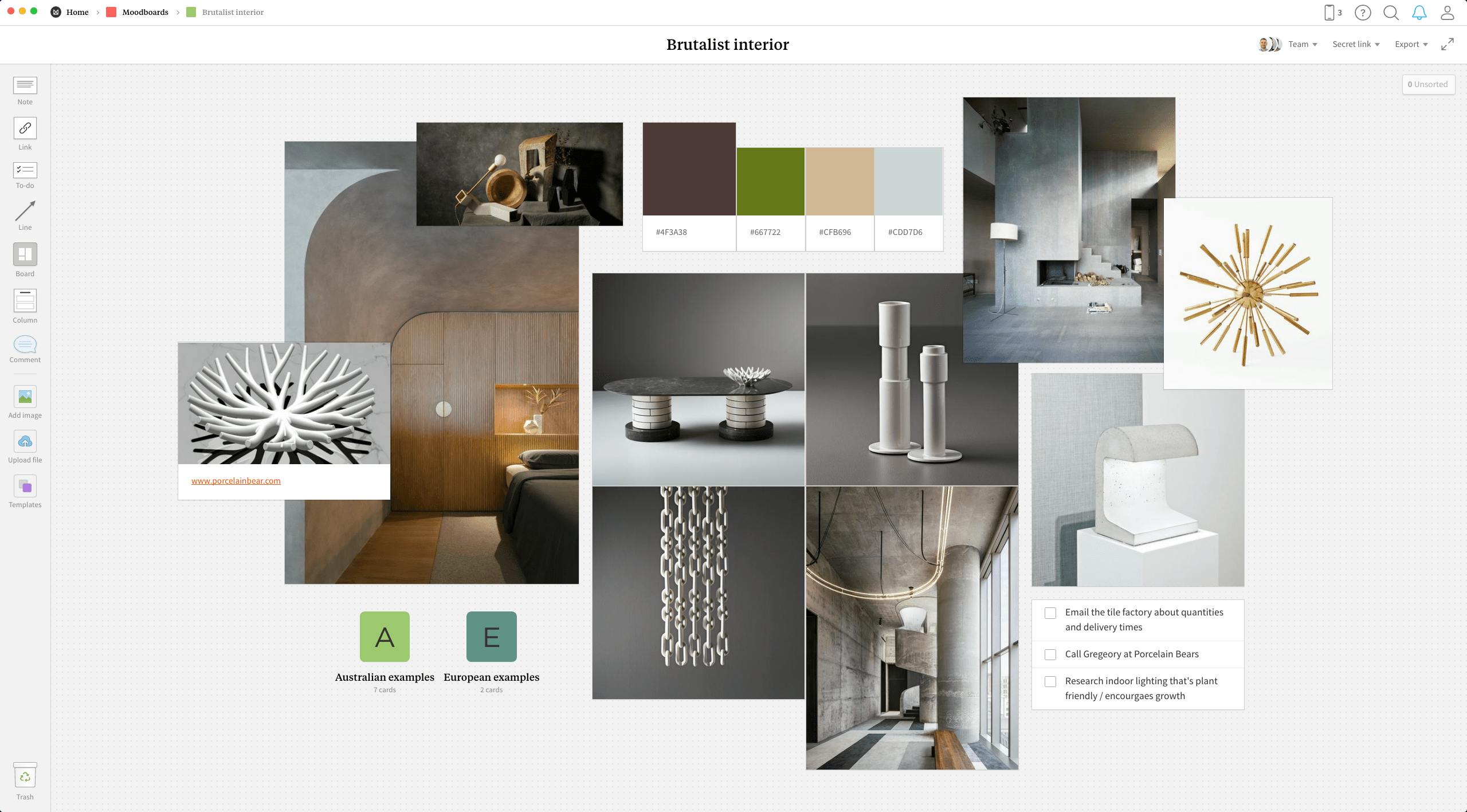 Interior Design Moodboard - Template & Example - Milanote