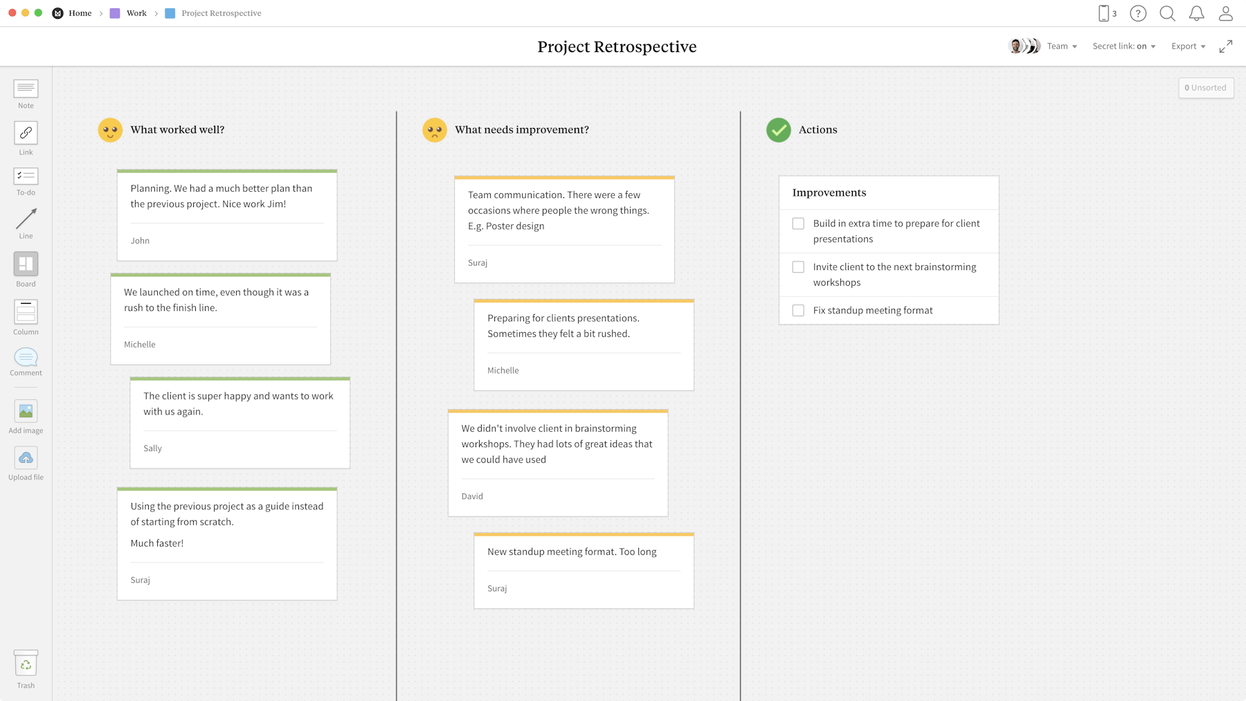 Project Retrospective Template & Example - Milanote