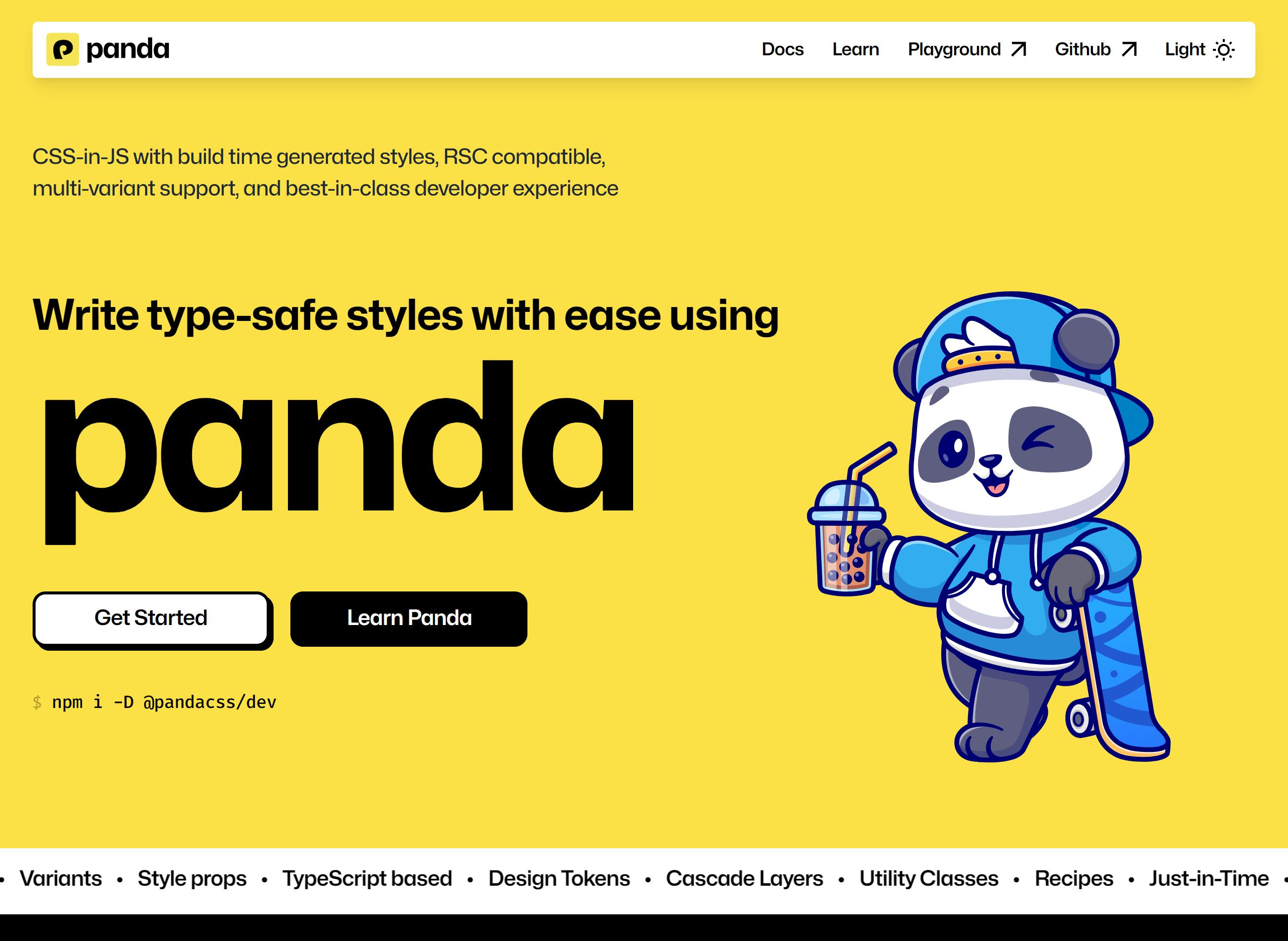 Panda CSS website