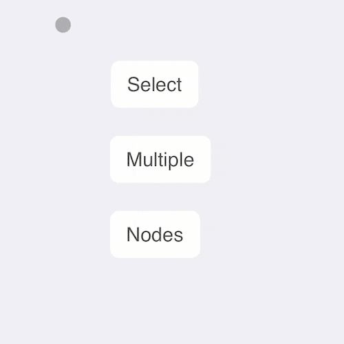 Select nodes with the iPadOS pointer