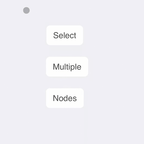 Select nodes with the iPadOS pointer