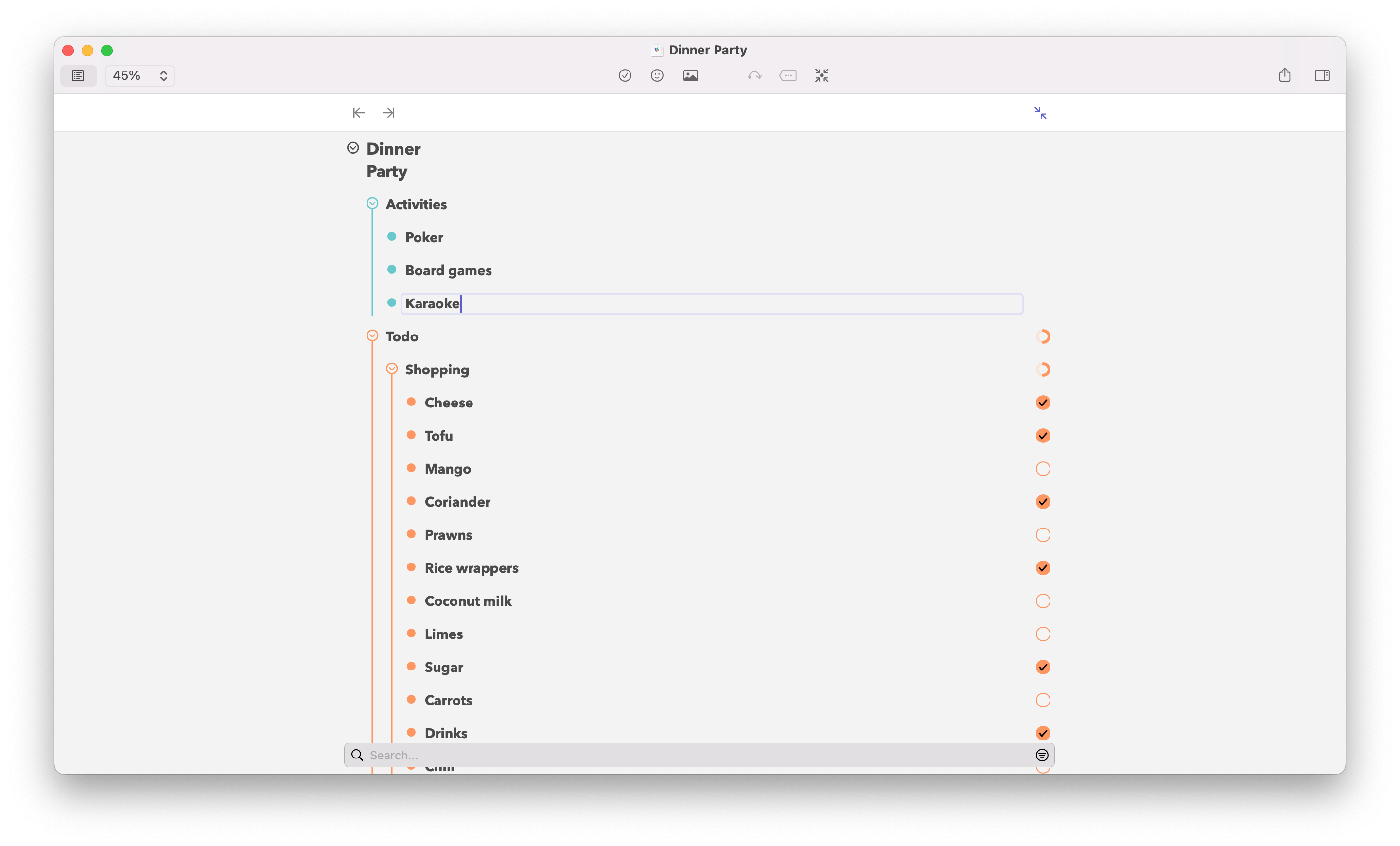 Outlining in MindNode 2021.1