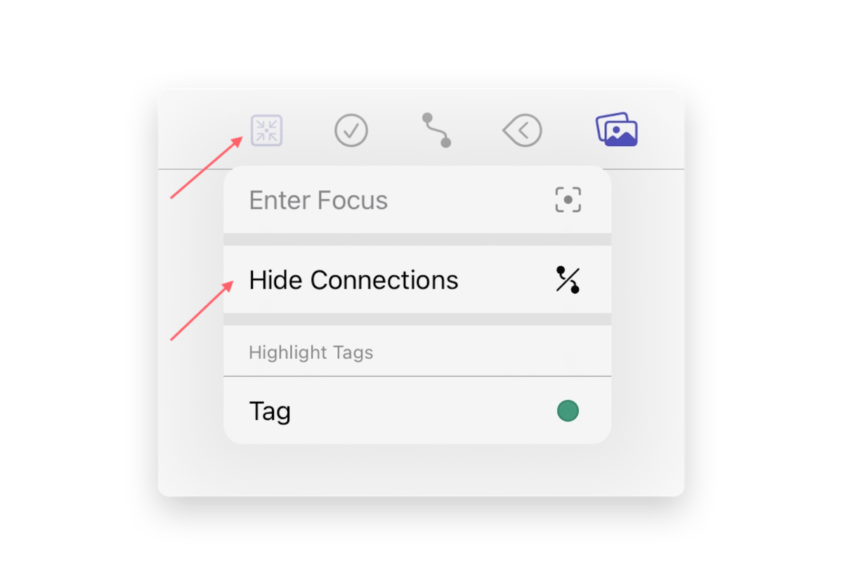 Hiding connections in the Toolbar