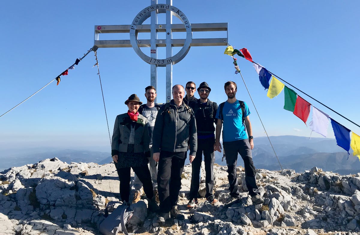 MindNode team on a peak in Austria