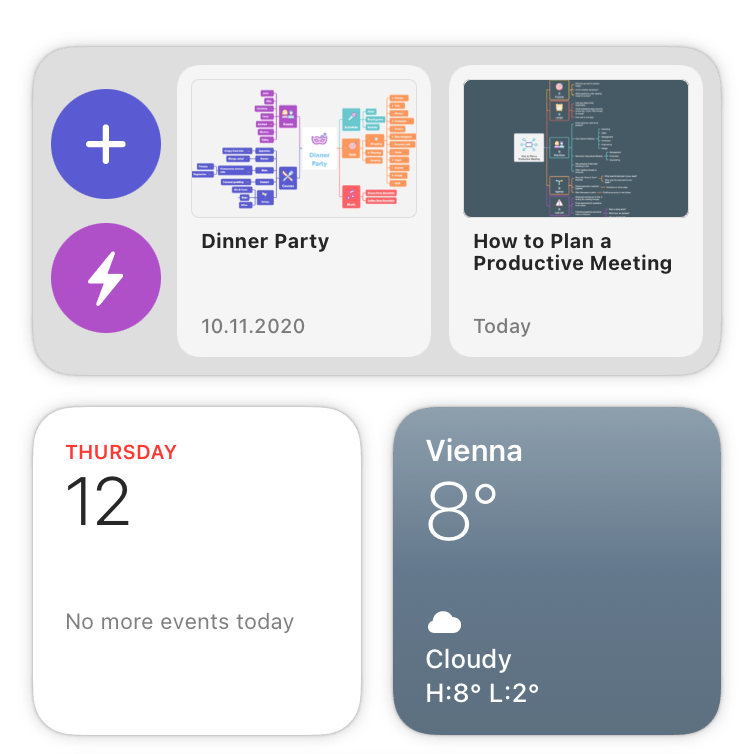 MindNode's Widget in the Notification Center