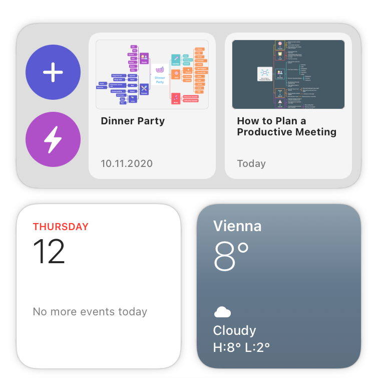 MindNode's Widget in the Notification Center