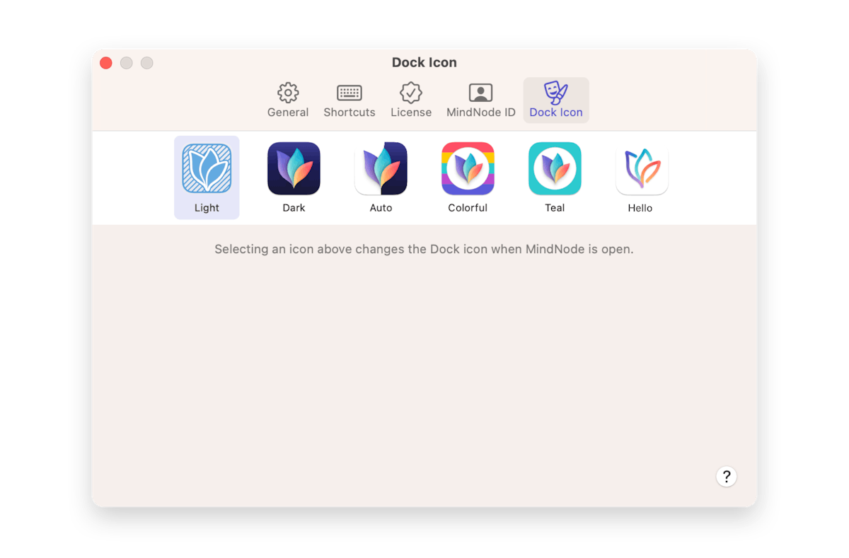 Icon Selection for MindNode