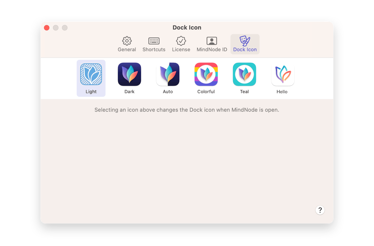 macOS dock icon settings