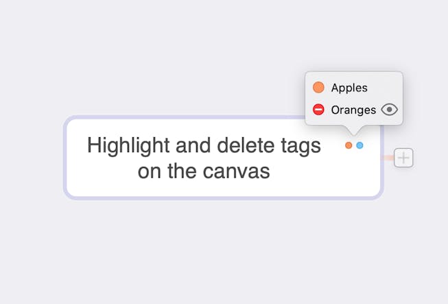 Highlight and delete tags on the canvas in MindNode 7.3