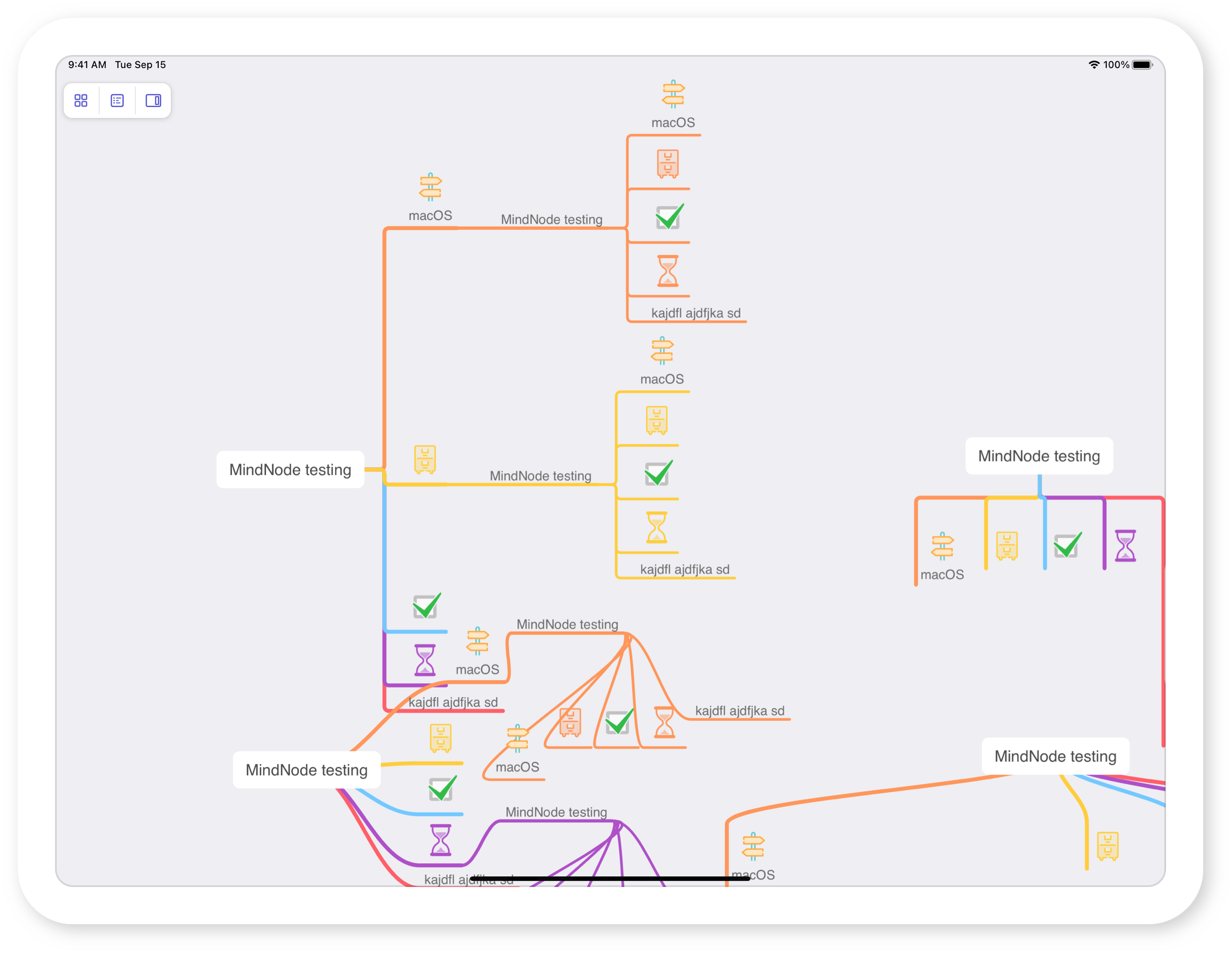 Vanessa's testing document on an iPad