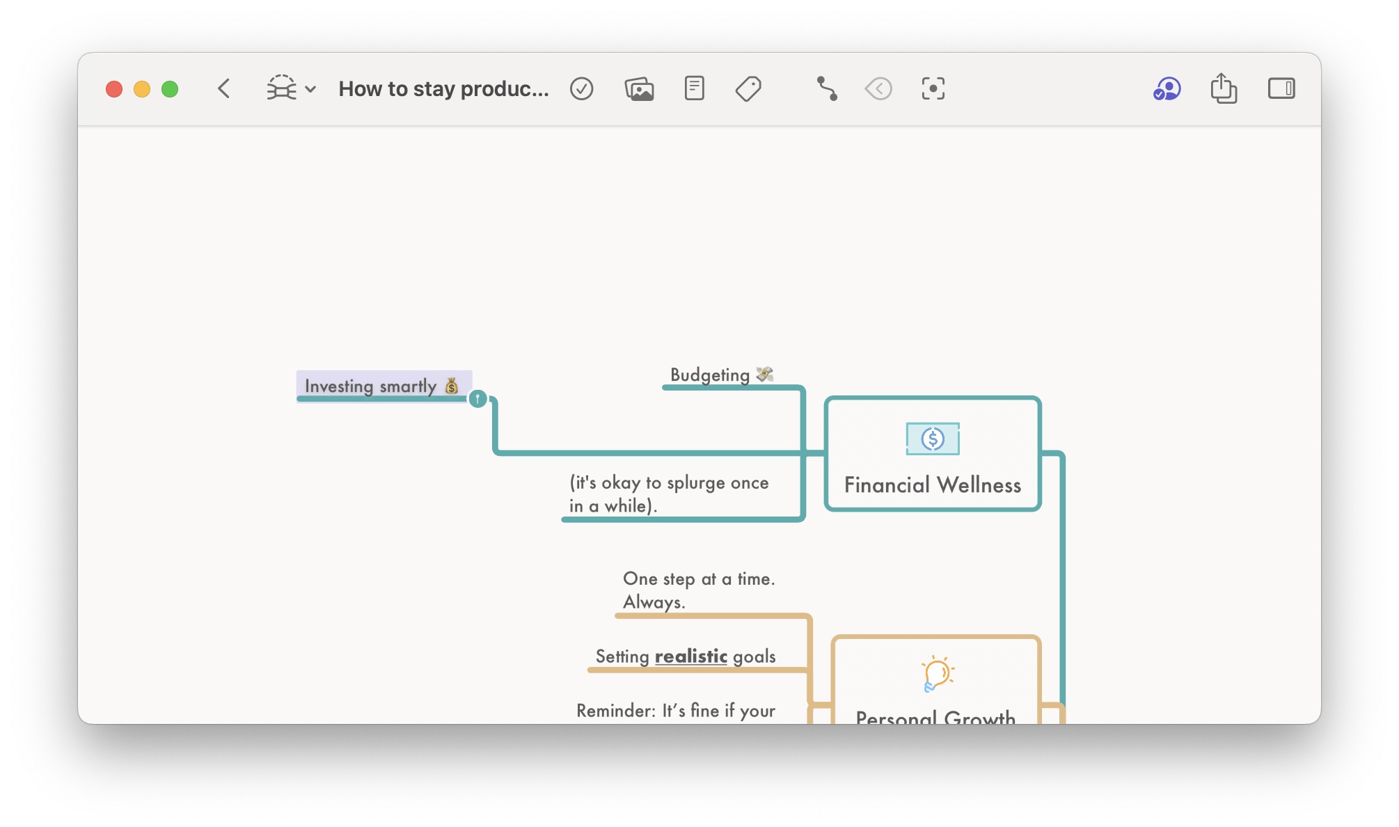 When the node is dragged further away, an indicator will appear when the node will be placed at an offset.