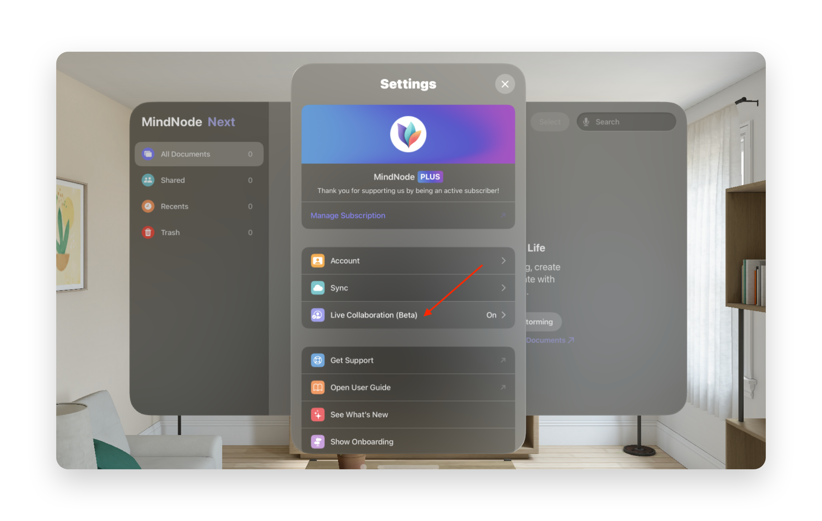 Live Collaboration on Vision Pro