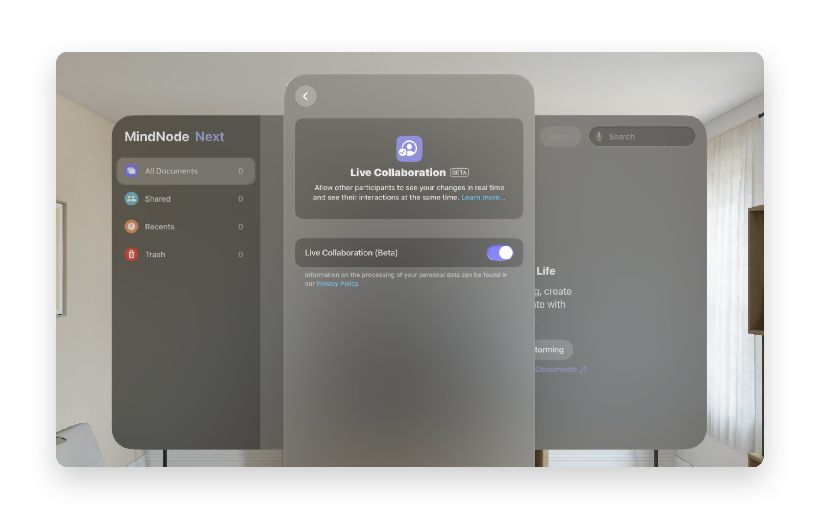 Toggle on Live Collaboration 