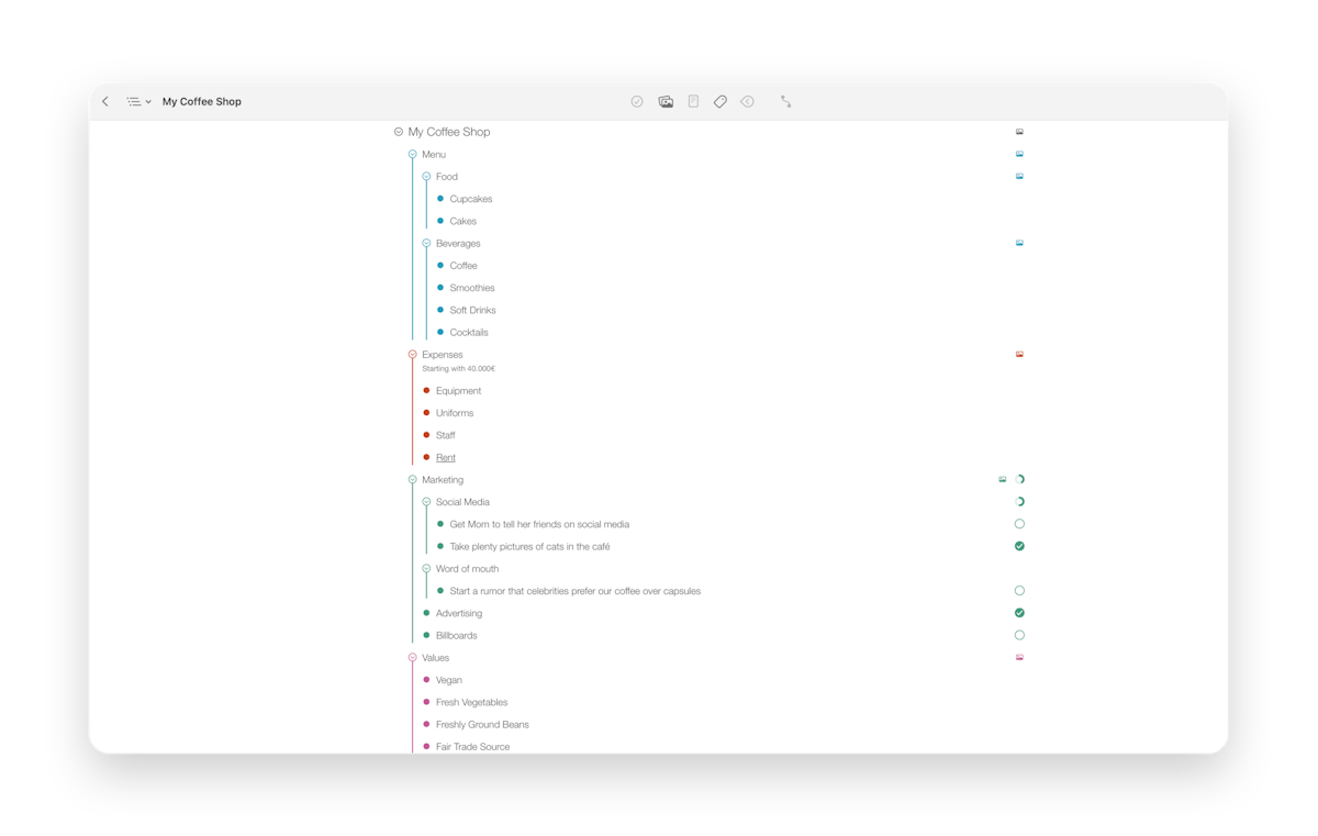 Outline in MindNode Next
