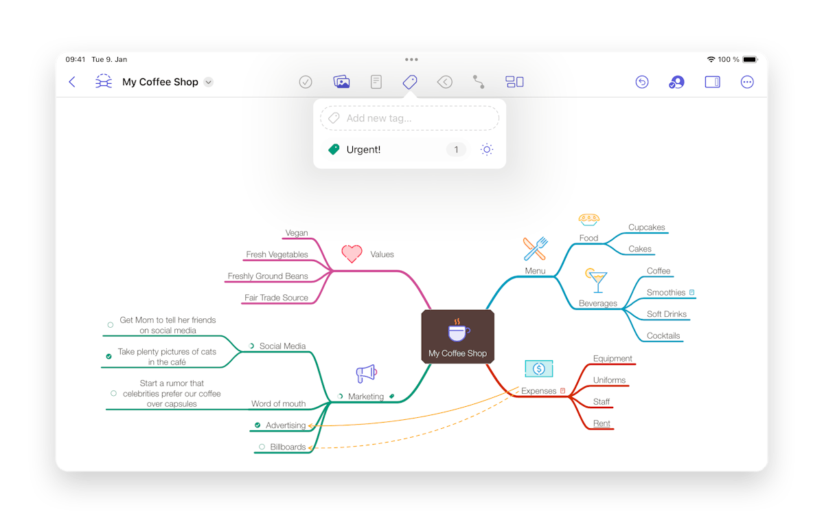 Tags in MindNode Next