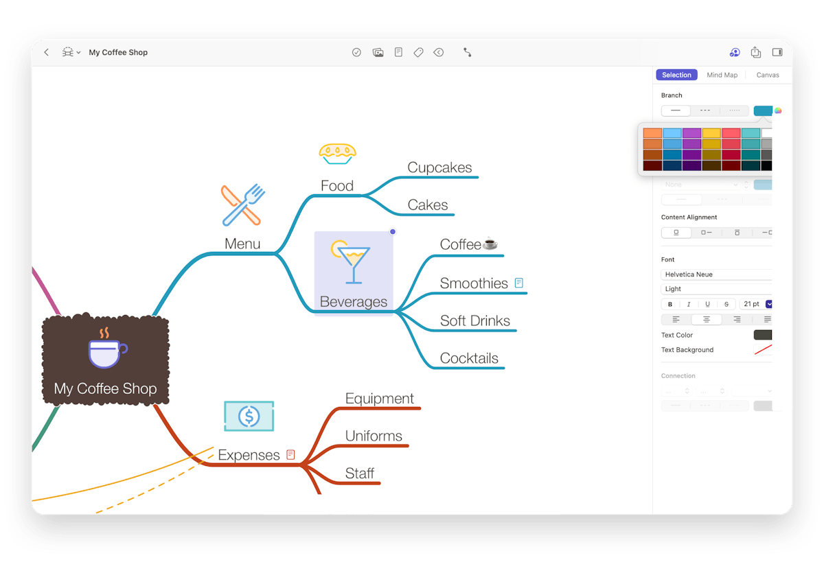 Syling the Branche in the Sidebar on macOS