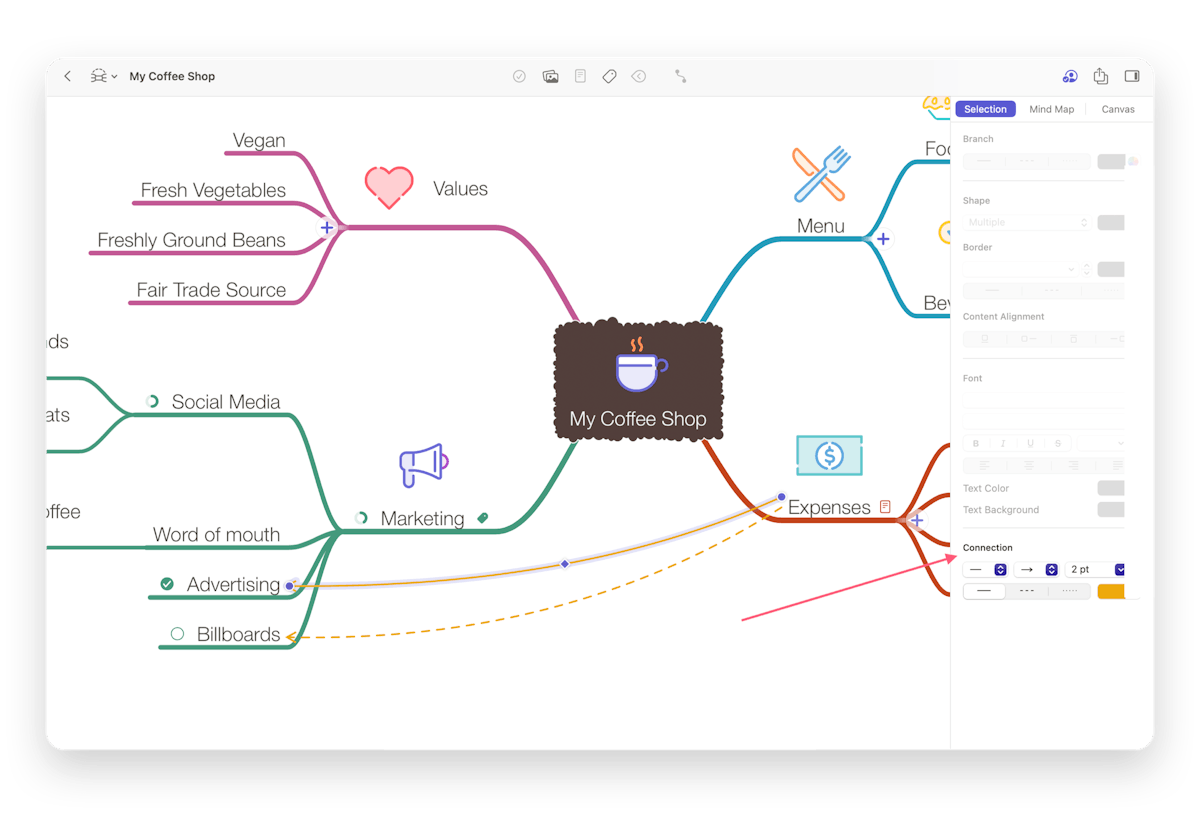 Styling a Connection in the Sidebar on maOS